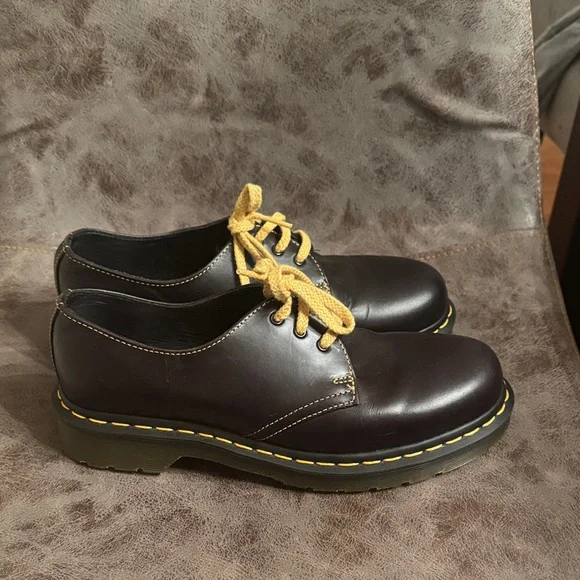 Dr. Martens Dark Brown Oxfords with Yellow Laces - Picture 5 of 5